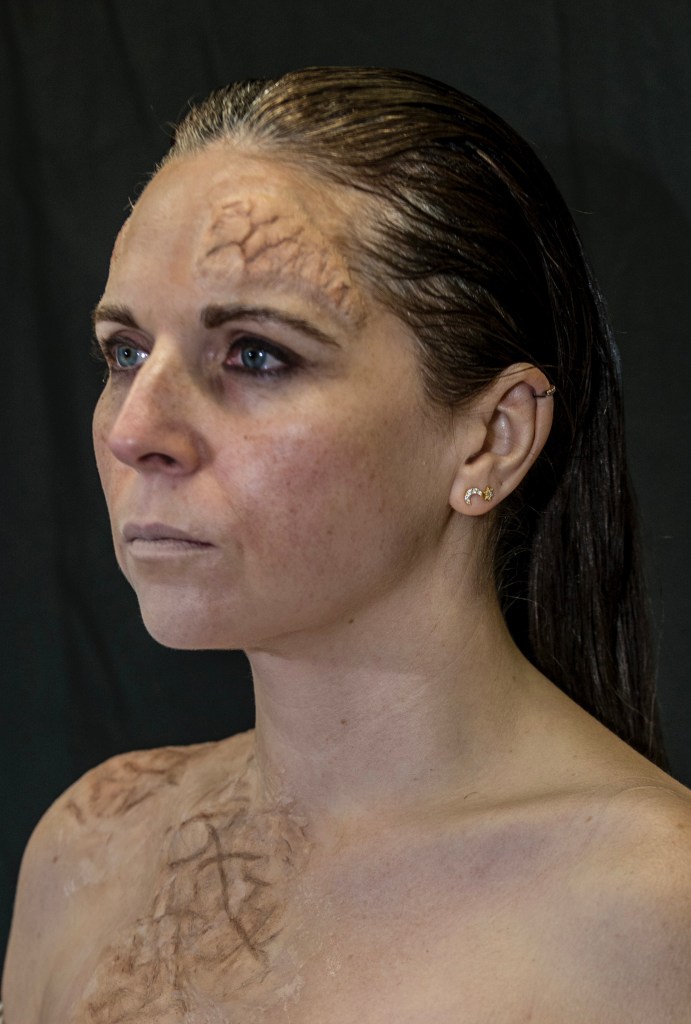 Prosthetic makeup and hair styling